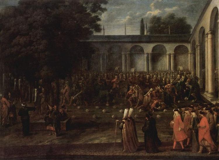 Jean-Baptiste Van Mour Der Gesandte Cornelis Calkoen begibt sich zur Audienz beim Sultan Ahmed III. oil painting image